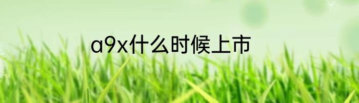 a9x什么时候上市