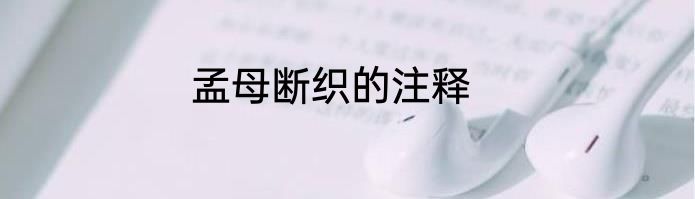 孟母断织的注释