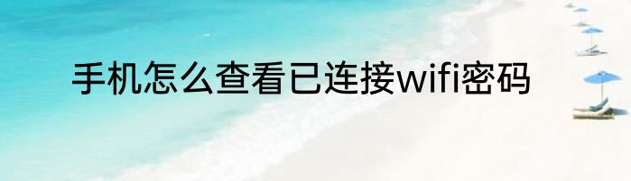 手机怎么查看已连接wifi密码