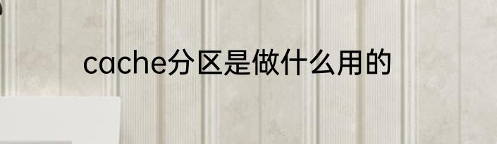 cache分区是做什么用的