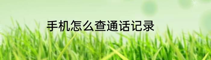 手机怎么查通话记录