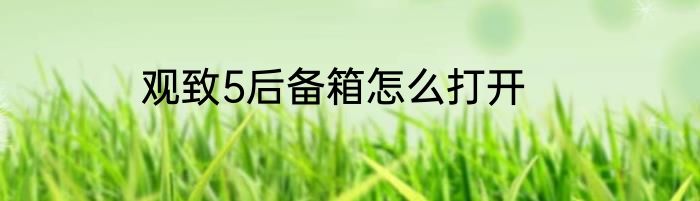 观致5后备箱怎么打开