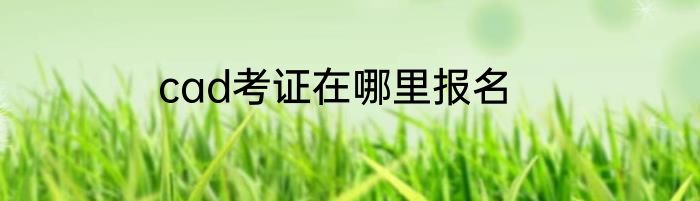 cad考证在哪里报名