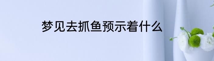 梦见去抓鱼预示着什么