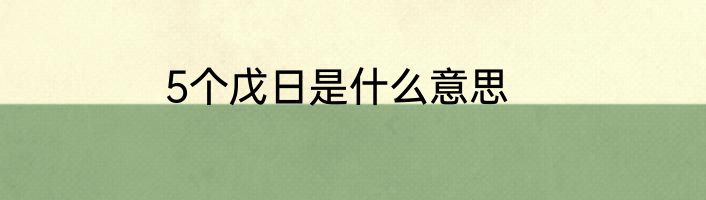 5个戊日是什么意思
