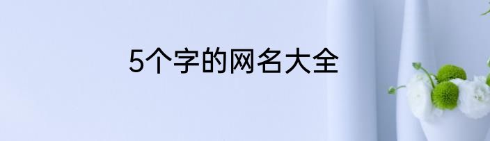 5个字的网名大全