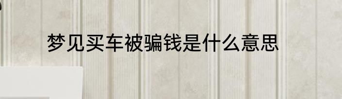 梦见买车被骗钱是什么意思