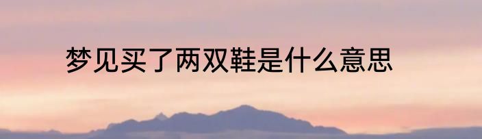 梦见买了两双鞋是什么意思