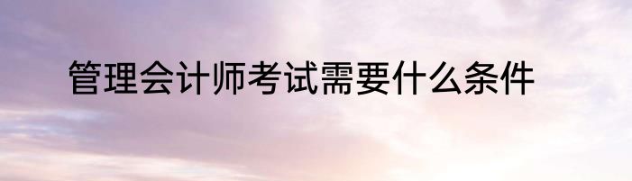管理会计师考试需要什么条件
