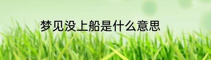 梦见没上船是什么意思
