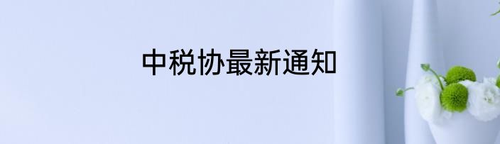 中税协最新通知