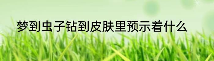 梦到虫子钻到皮肤里预示着什么