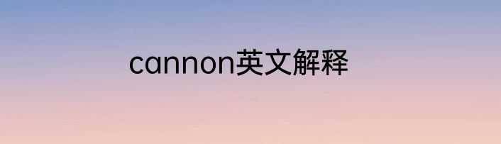 cannon英文解释