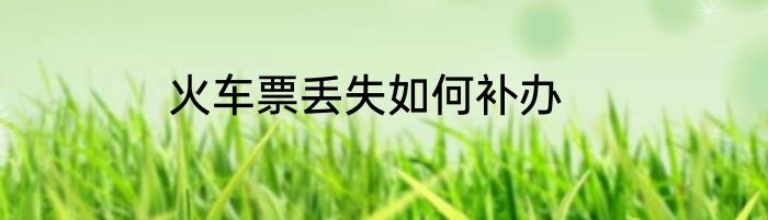 火车票丢失如何补办