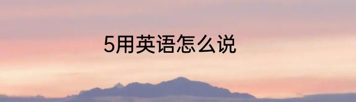 5用英语怎么说