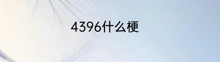 4396什么梗