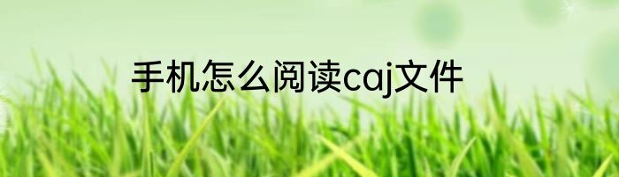 手机怎么阅读caj文件