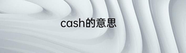 cash的意思