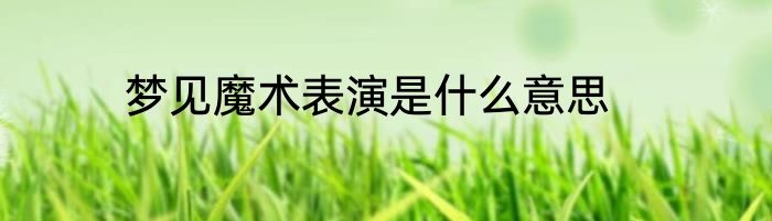 梦见魔术表演是什么意思