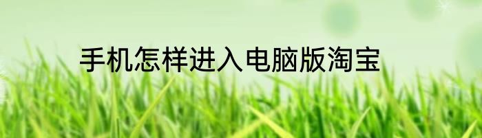 手机怎样进入电脑版淘宝