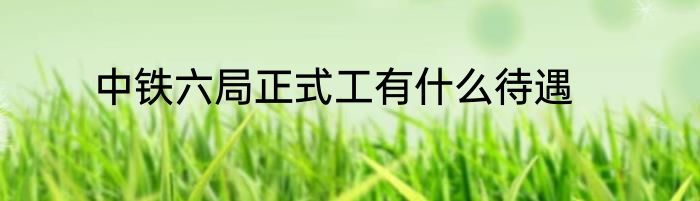 中铁六局正式工有什么待遇