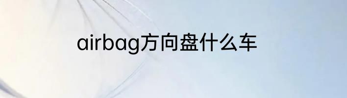 airbag方向盘什么车