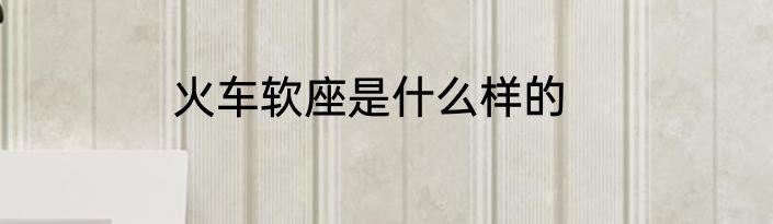 火车软座是什么样的