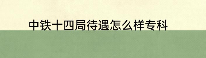 中铁十四局待遇怎么样专科