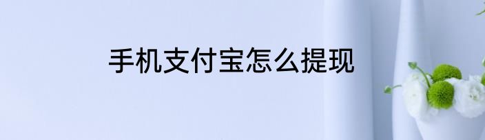 手机支付宝怎么提现