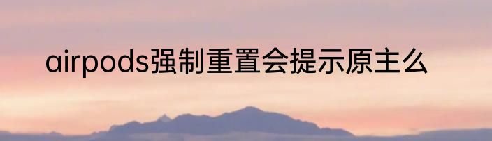 airpods强制重置会提示原主么