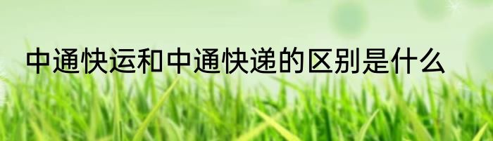 中通快运和中通快递的区别是什么