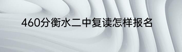 460分衡水二中复读怎样报名