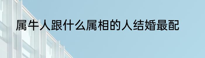 属牛人跟什么属相的人结婚最配