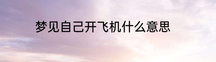 梦见自己开飞机什么意思