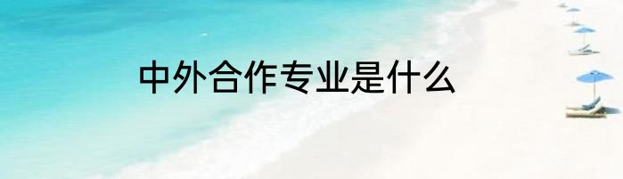 中外合作专业是什么