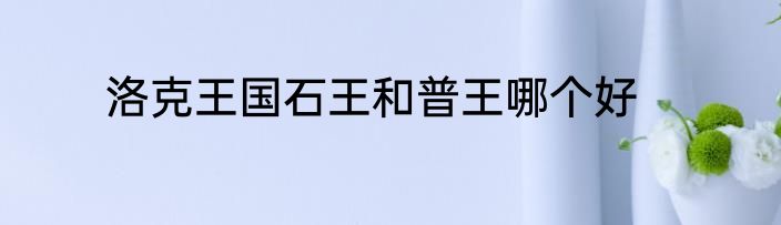 洛克王国石王和普王哪个好