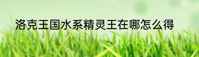 洛克王国水系精灵王在哪怎么得