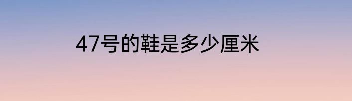 47号的鞋是多少厘米