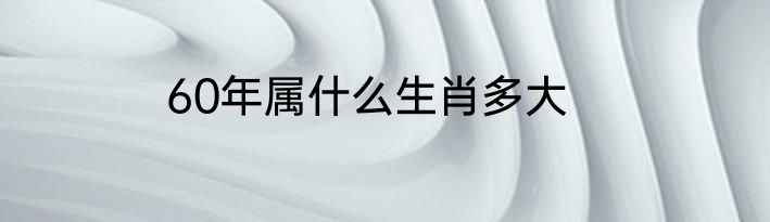 60年属什么生肖多大