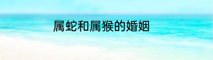 属蛇和属猴的婚姻