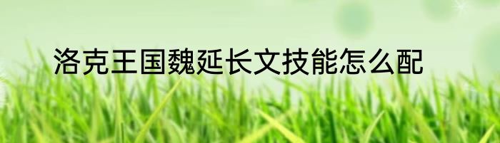 洛克王国魏延长文技能怎么配