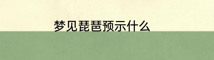 梦见琵琶预示什么