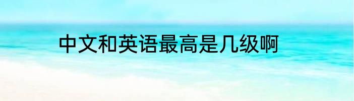 中文和英语最高是几级啊