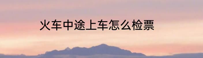 火车中途上车怎么检票
