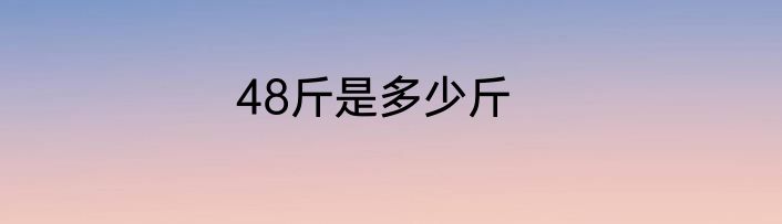 48斤是多少斤