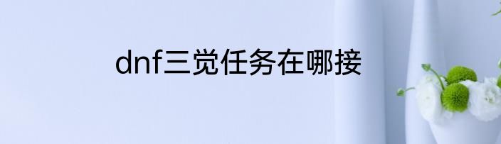 dnf三觉任务在哪接