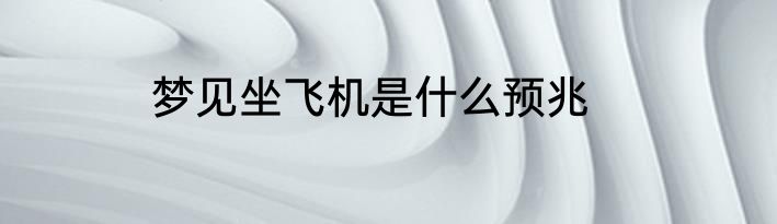 梦见坐飞机是什么预兆