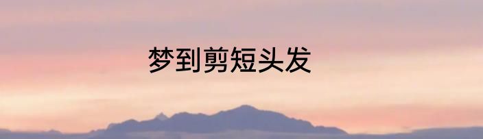 梦到剪短头发
