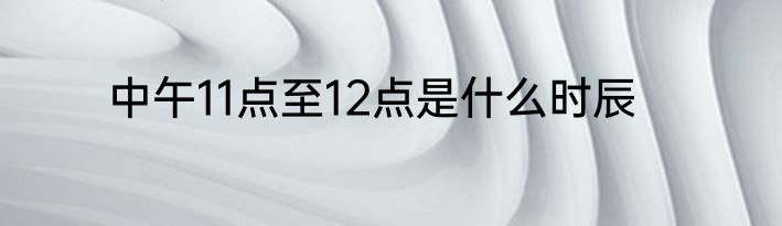 中午11点至12点是什么时辰
