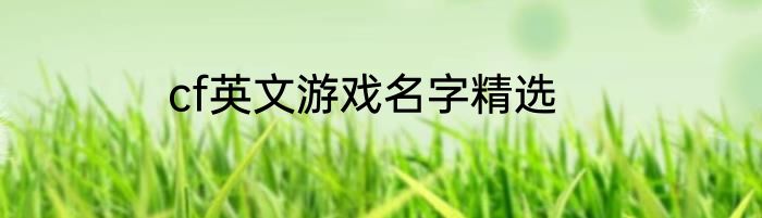 cf英文游戏名字精选